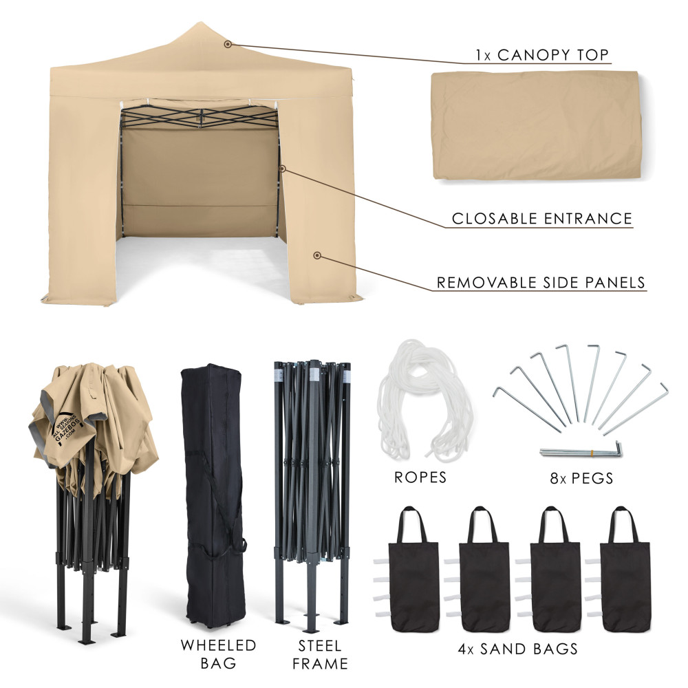 3x4.5 Pop Up Gazebo with 4 Heavyweight Side Panels
