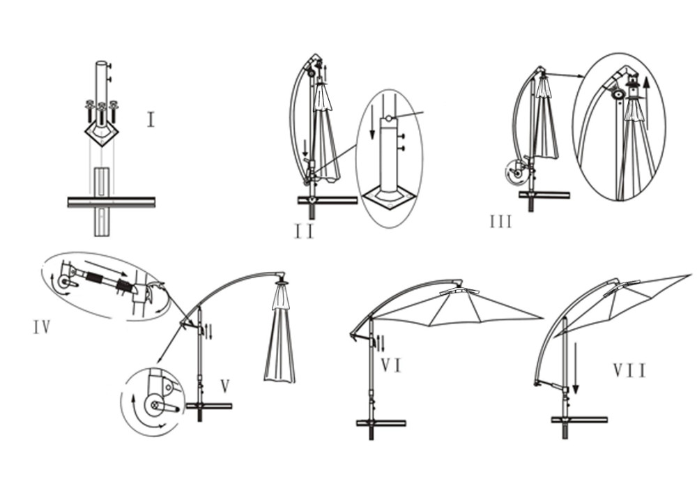 Ross James Luxury Garden Furniture Parasol with crank handle and base weights