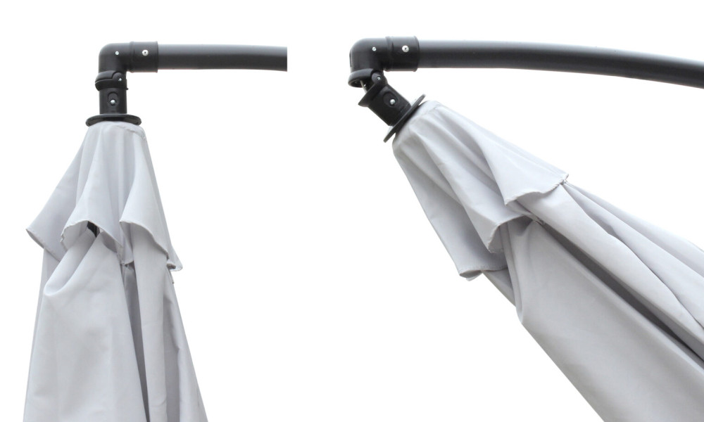 Ross James Luxury Garden Furniture Parasol with crank handle and base weights