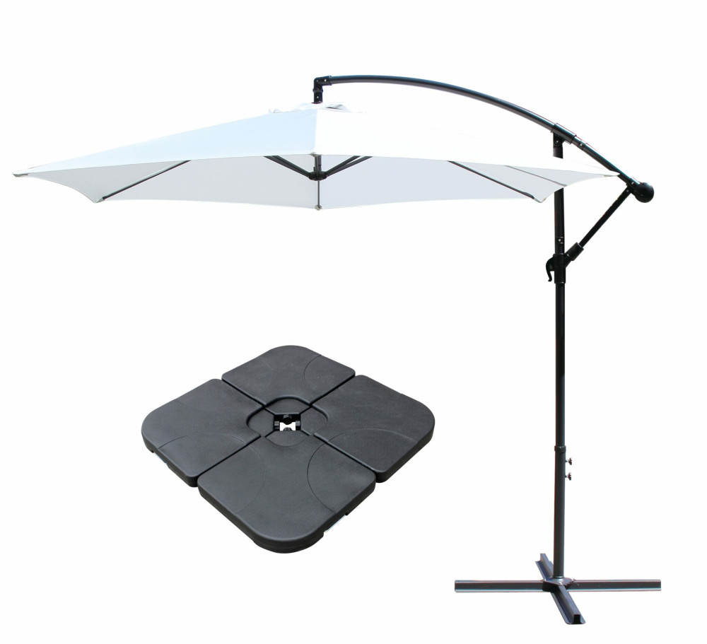 Ross James Luxury Garden Furniture Parasol with crank handle and base weights